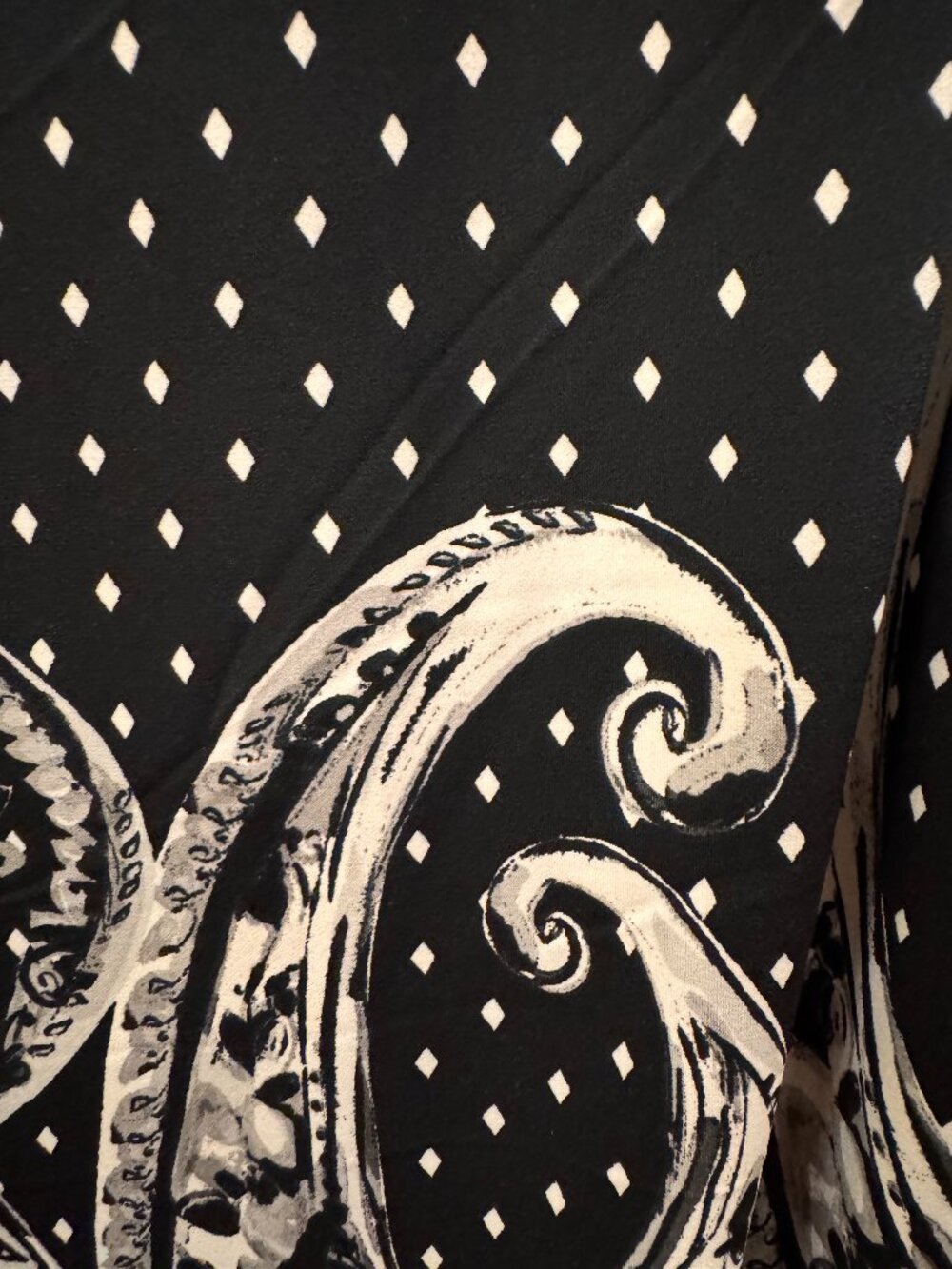 White House Black Market Geometric Diamond Paisley Border Boatneck Dress